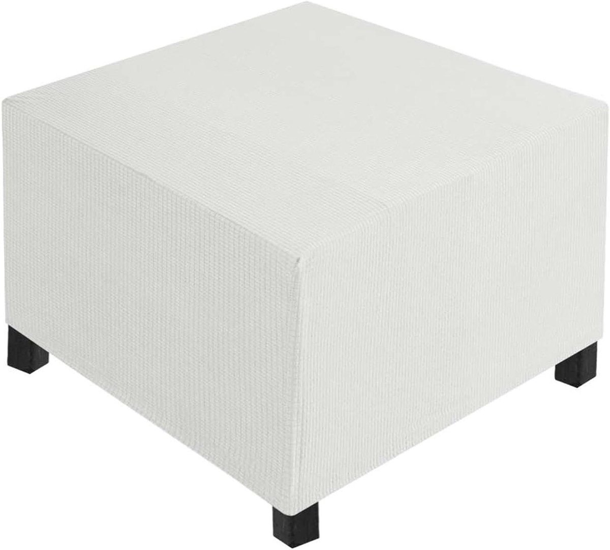 Voetenbank Hoes - Poef Cover - Meubels Beschermen - Super Zacht - 50x50x40cm - Wit