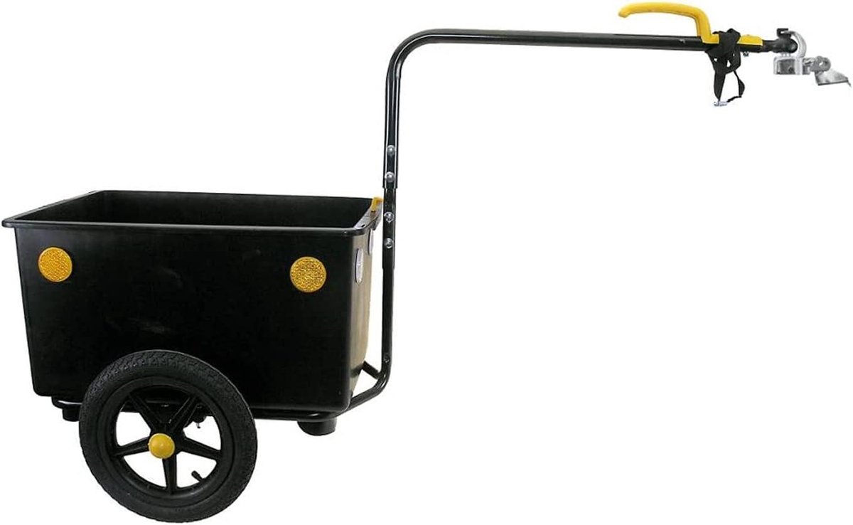 Fietskar - Bagagekar - Vervoeren van spullen - Verwijderbare plastic doos - 60 liter inhoud - Zwart