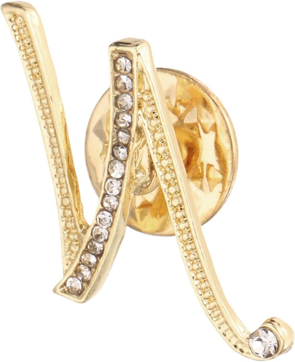 Letter Reversspeldjes - Kraag Pins - Kleding Versieren - Duurzaam Legering Materiaal - Eerste Alfabet - Strass
