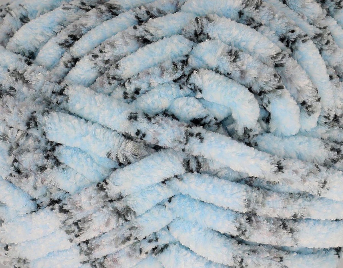 Super Chunky Garen - Chenille Garen - Babyprojecten Maken - Extra Zacht Handvat - 100 Gram - Blauwe Mengsels