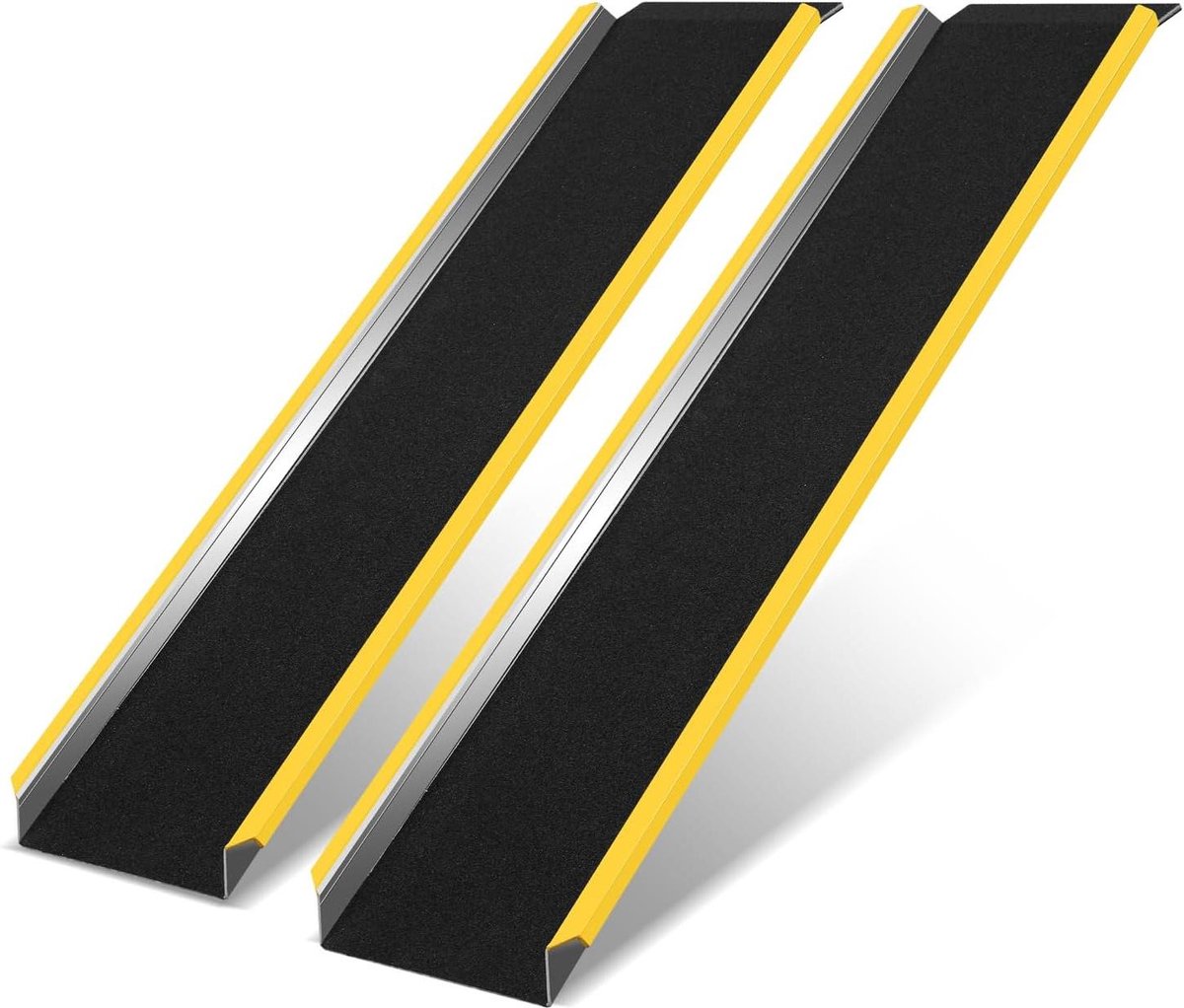 Oprijplaten - Laadhelling Aluminium Helling - Voertuigen Laden - Antislip Rubber Pad - 118 cm - Aluminium