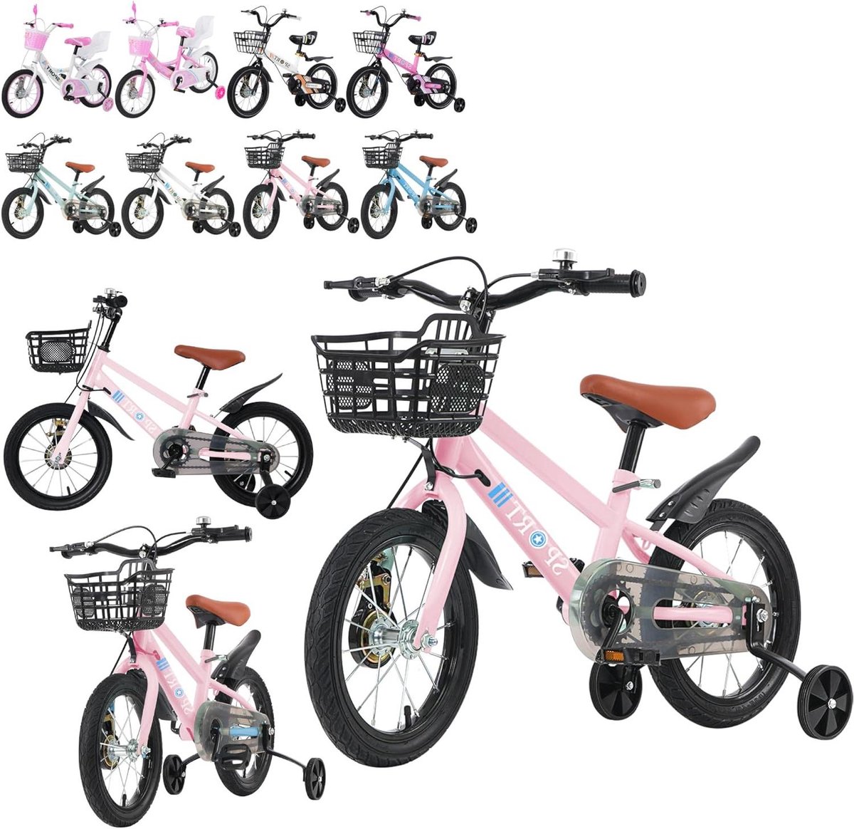 Kinderfiets Loopfiets Veilig Leren Met dje 12-16 Inch Roze Zwart