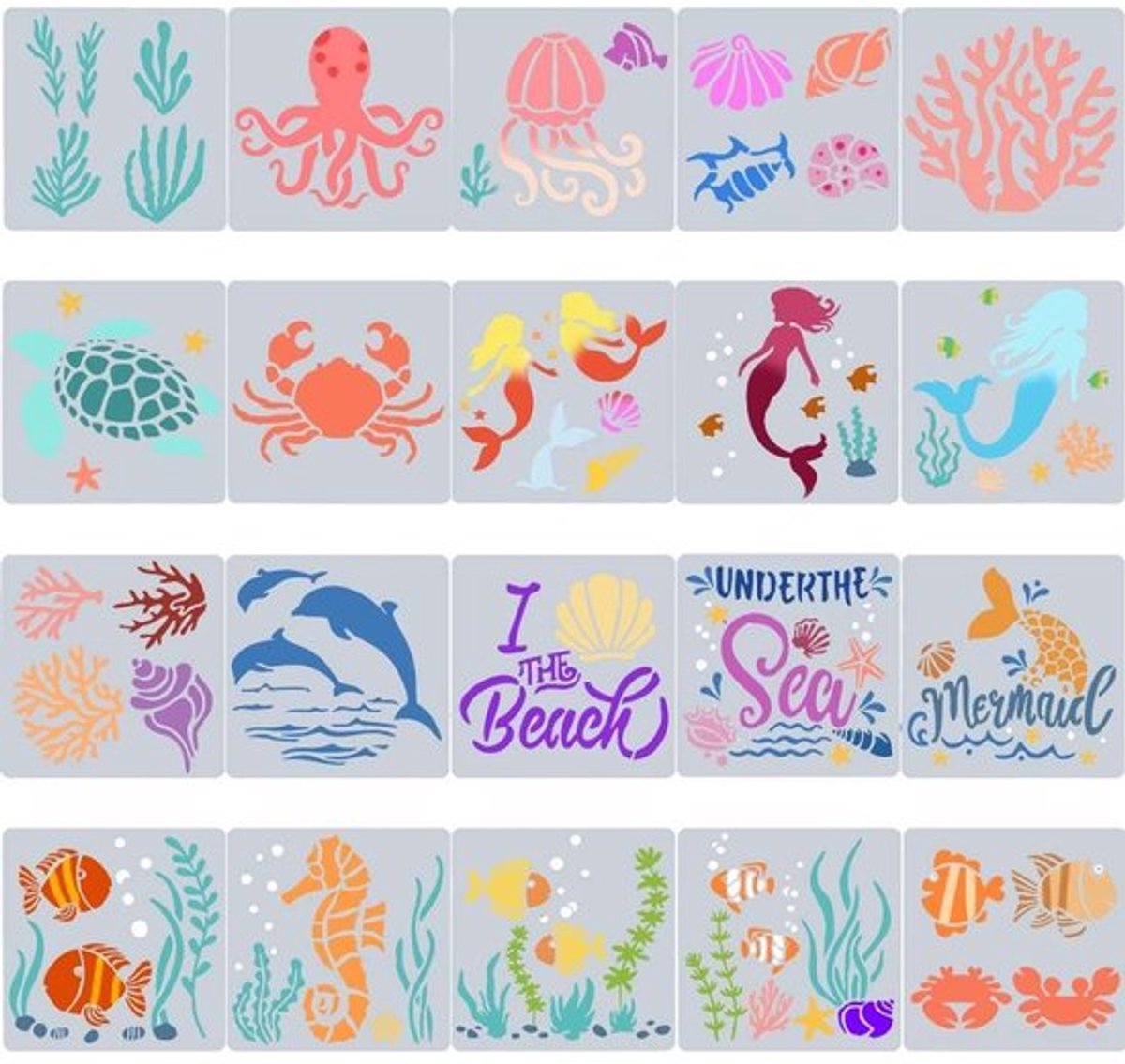 Vt products - Oceaan Wezens Stencils - Sjablonen voor Schilderen