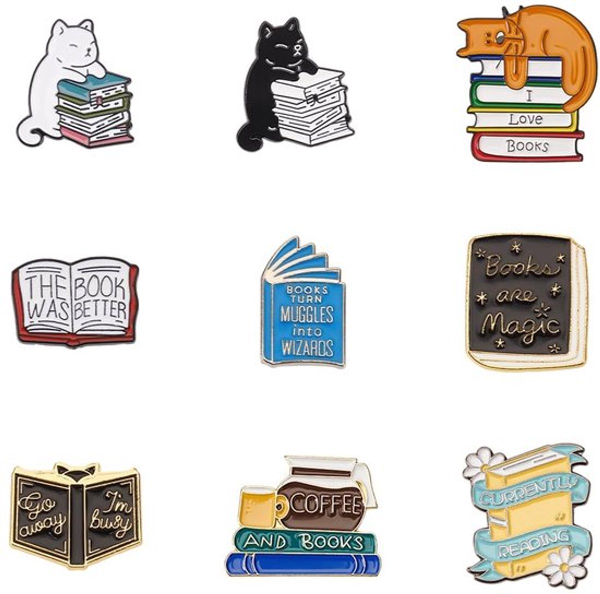 Dailygoods - Cartoon Kat Broche - Leuke Kitty Pin - Zwart Wit