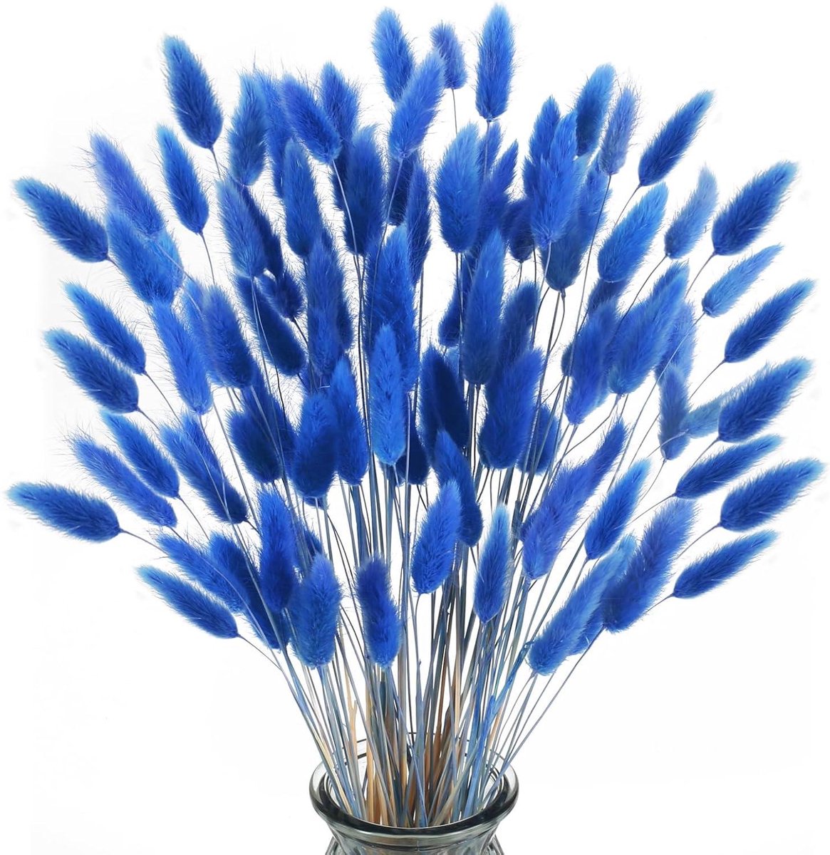 Gedroogde Pampasgrassen - Decoratief Gras - Huis Decoratie - Natuurlijk Gedroogd - 120 Stuks - Blauw