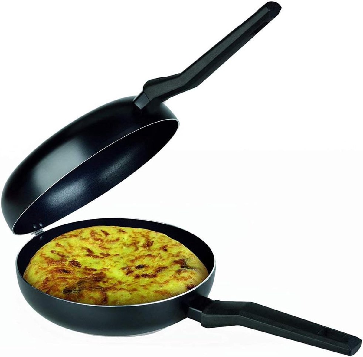 Dubbele Omelet Pan - Koekenpan Tortilla - Ontbijt Maken - Anti-aanbak Coating - Ø 24 cm - Zwart