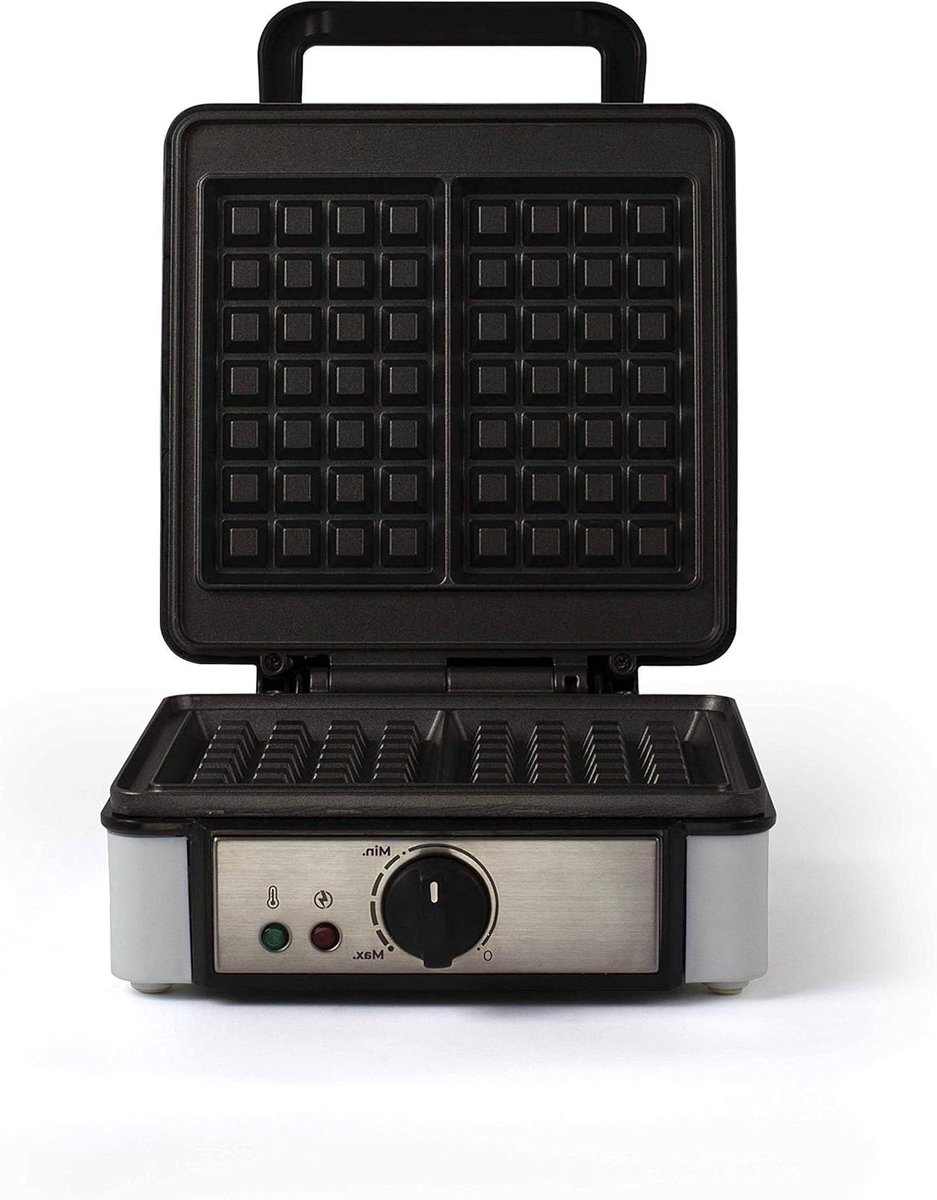 Wafelijzer - Apparaat voor wafels - Zelf wafels maken - Antiaanbaklaag - 2 grote wafels - Wit