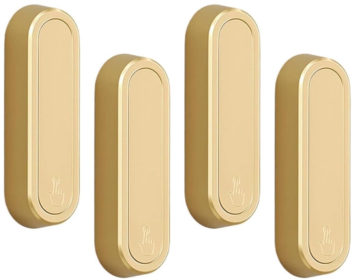 4-delige opvouwbare wandhaken van zinklegering – robuuste gouden opklapbare haken voor badkamer en keuken (voor jassen, tassen, handdoeken en sleutels)