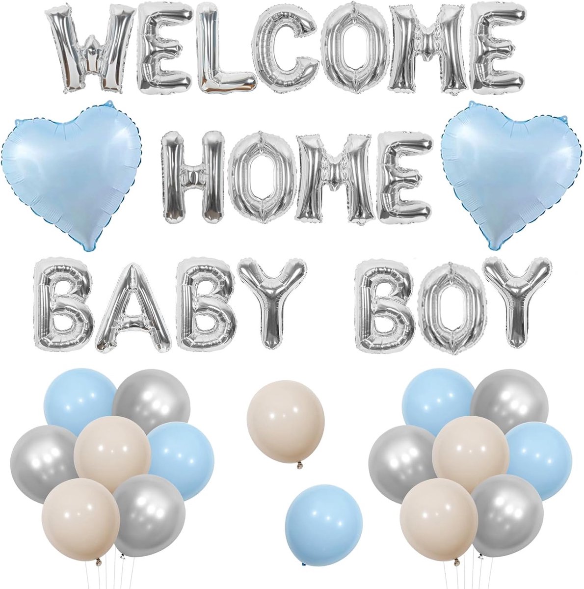 Welkom huisdecoraties kinderen ballonnen blauw zilver kinderen ballonnen blauw en wit hartballonnen voor jongens feest