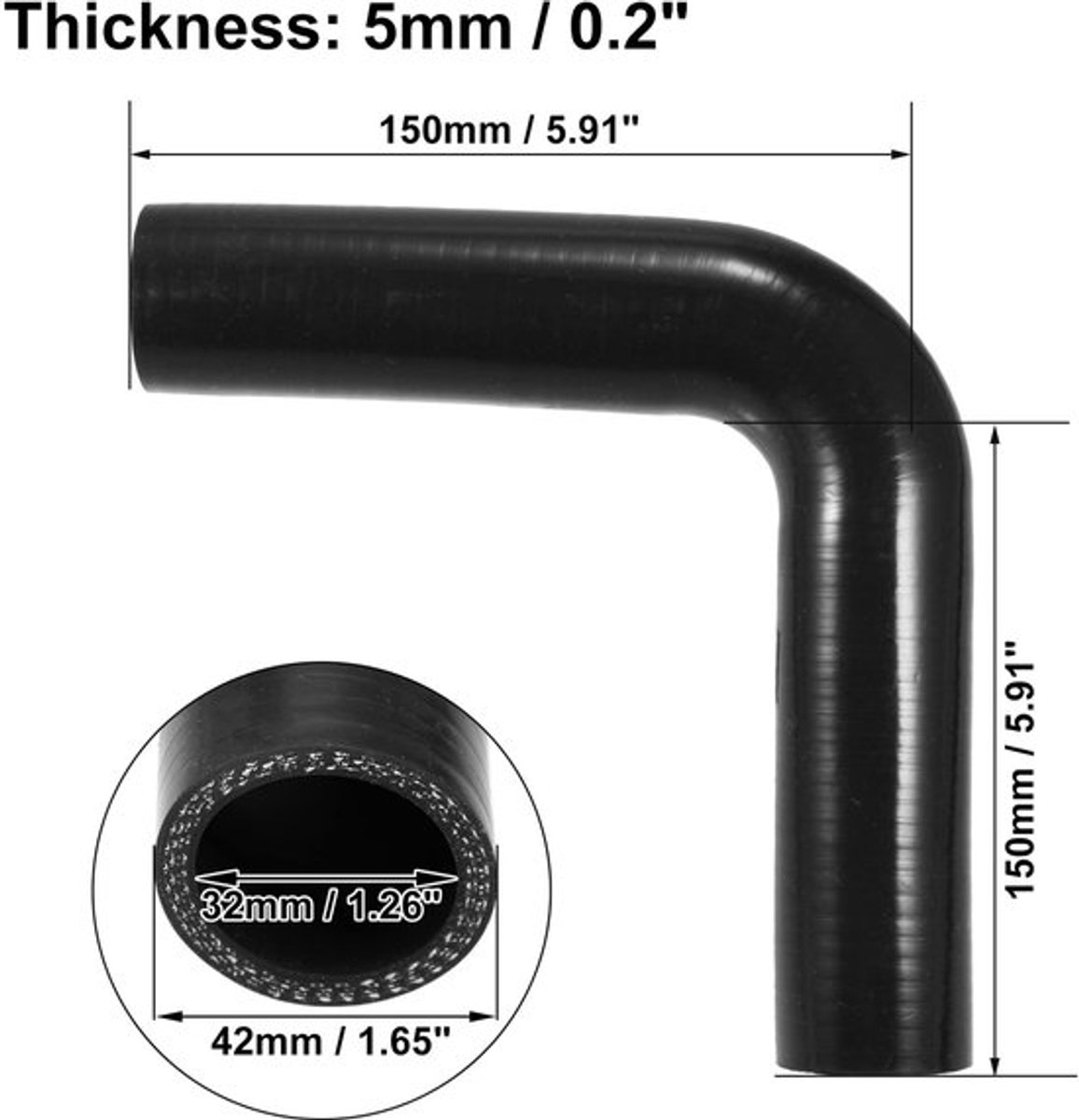 Store_7 - Universele 32mm 1.26 inch ID 90 Graden Auto Koppeling