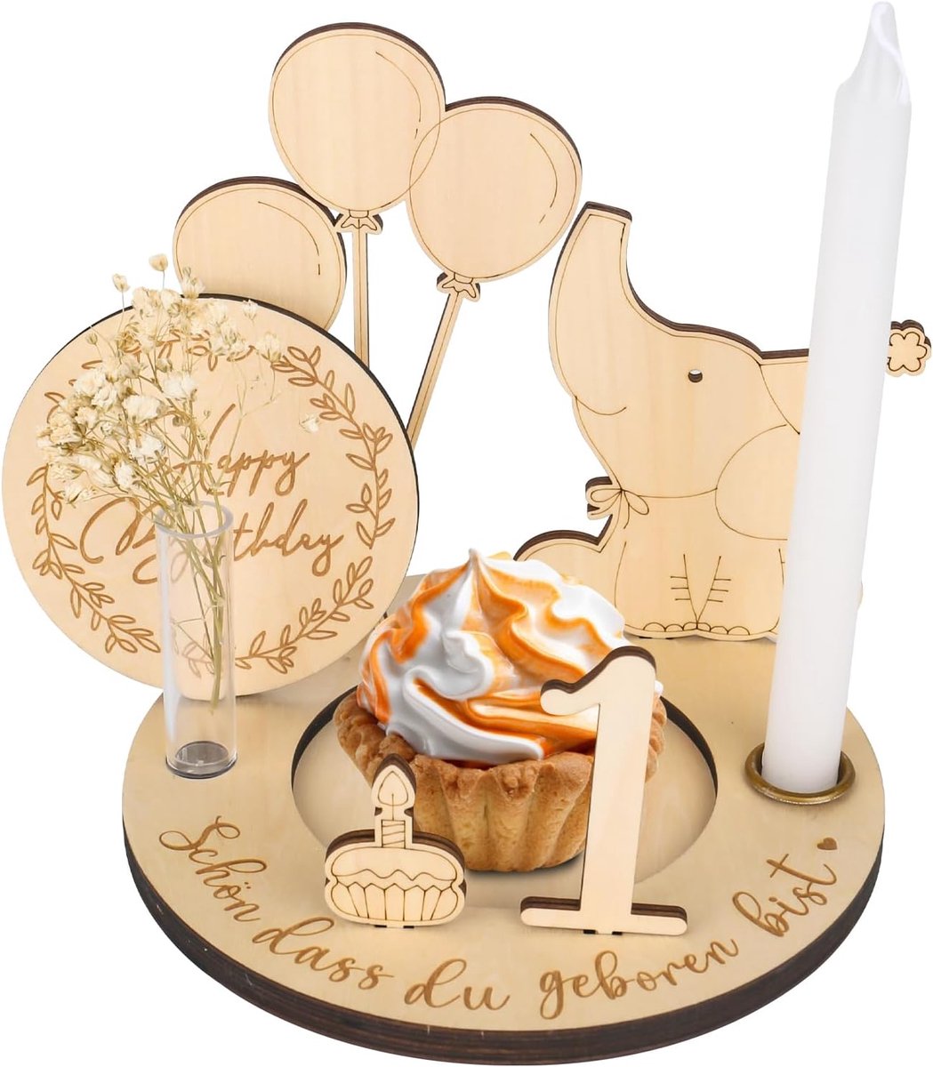 hout, doe-het-zelf verjaardagsdecoratie, met gravure, jaarcijfers 0-9, voor baby's en kinderen, gepersonaliseerde verjaardagsdecoratie