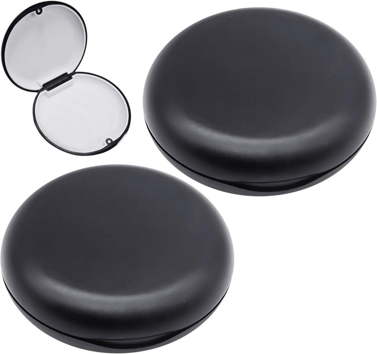 Opbergdoosjes - Prothesehouder - Mondhygiëne - Magnetisch sluitend - 2 stuks - Zwart