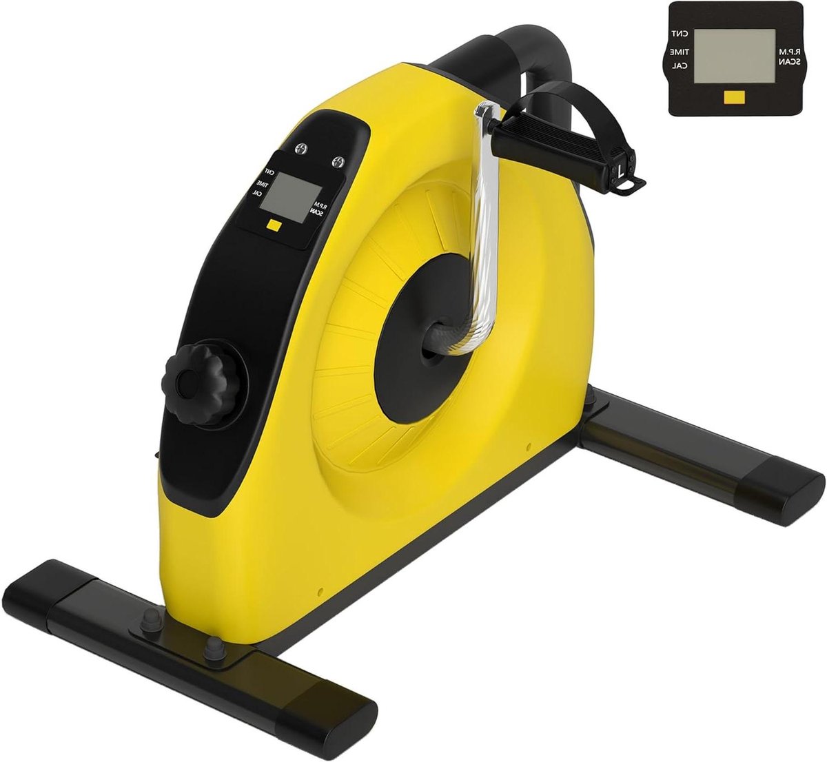 Mini Hometrainer - Fiets Hometrainer - Thuiswerken Fitness - LCD Monitor - 40 x 38 x 30 cm - Geel