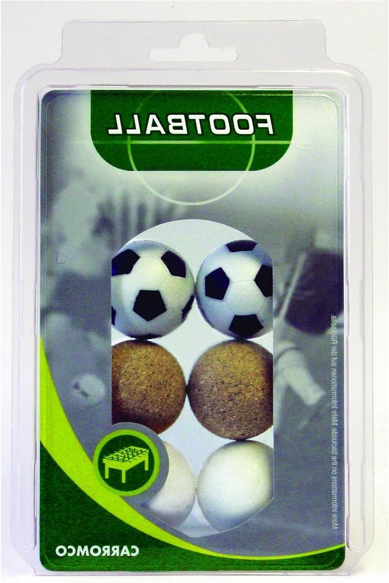 Tafelvoetbal Ballen - Voetbal Accessoires - Wedstrijd Spelen - Set van 6 Ballen - 36 mm - Zwart Wit Kurk