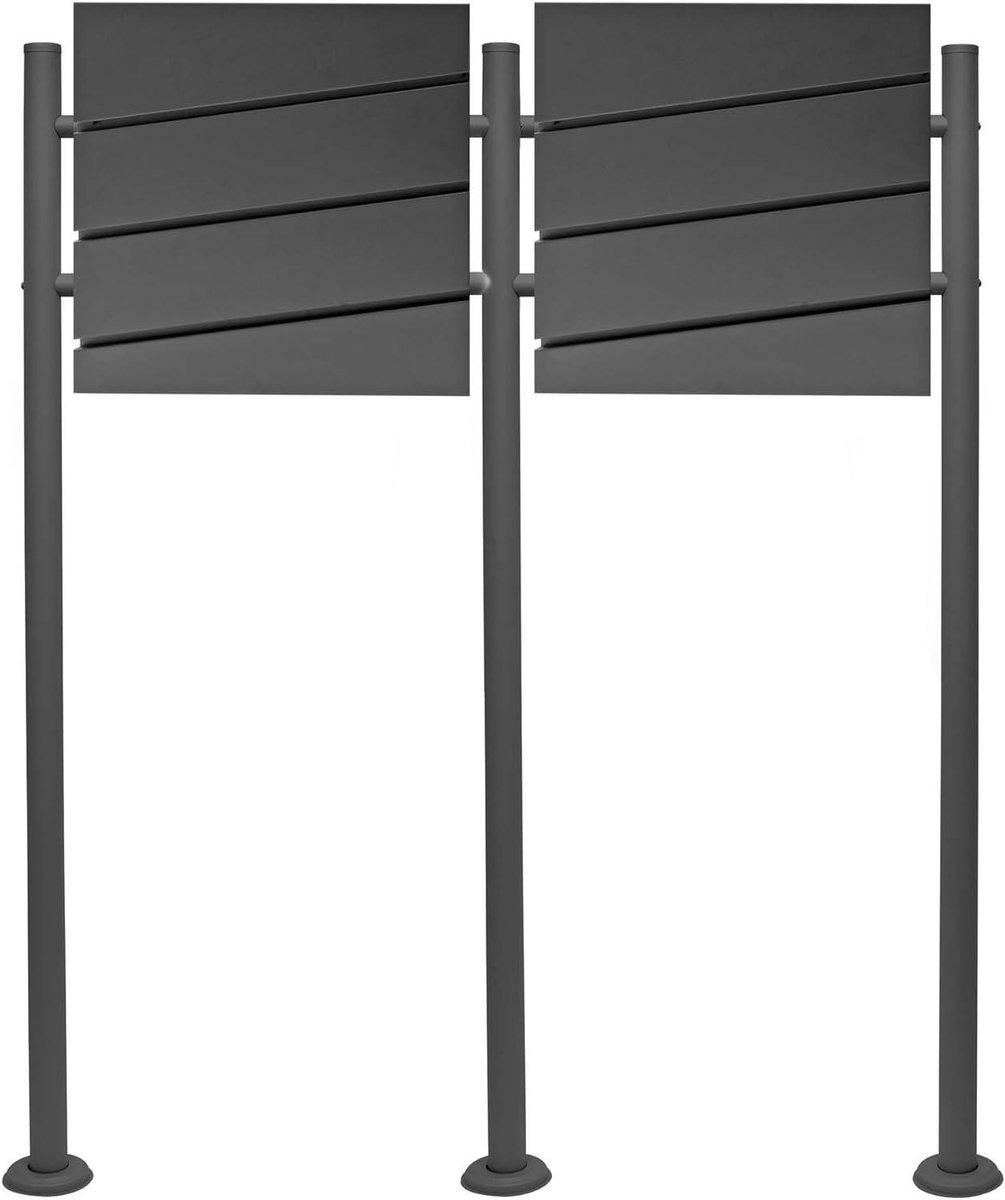 Brievenbus set - Wandbrievenbus brievenbus - Post ontvangen - Met krantenenrol - 100 x 13.5 x 120 cm - Antraciet