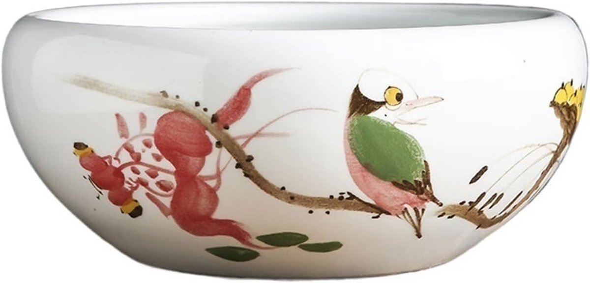 Pot Voor Kamerplanten Jingdezhen Handgeschilderde Keramische Bloempot Waterlelie Kom Hydrocultuur Groene Plant Pot Aquarium (bodemloze Gat) Decoratieve Plantenpotten(C,M)