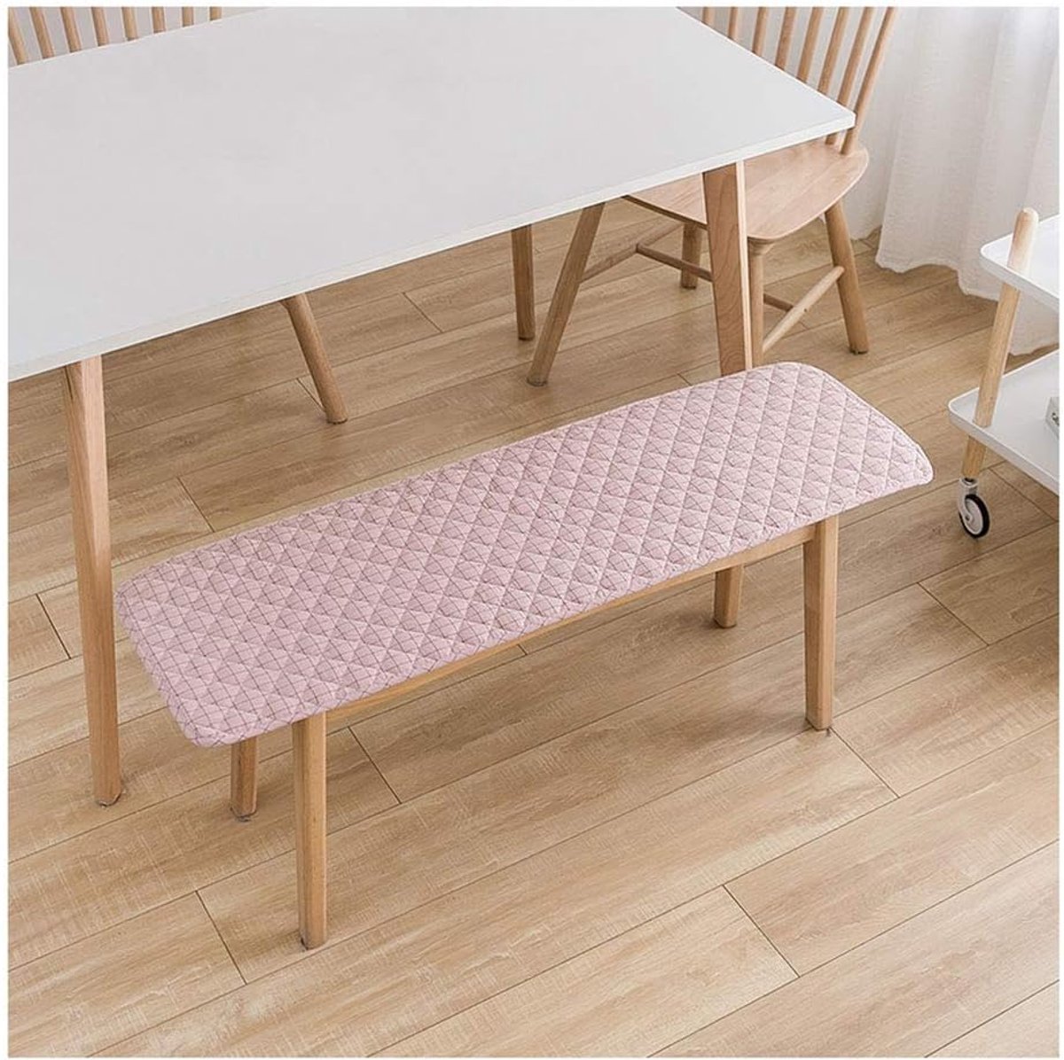 wangk Tuin Bank Patio Pad Bank Meubels Outdoor 2 zits Kussen elastische Verdikte Eetkamerstoel Pads Dikke Bench Pad Mat Zitkussen Outdoor Bench Pad Kussen-Roze 120×40cm (47×15in)