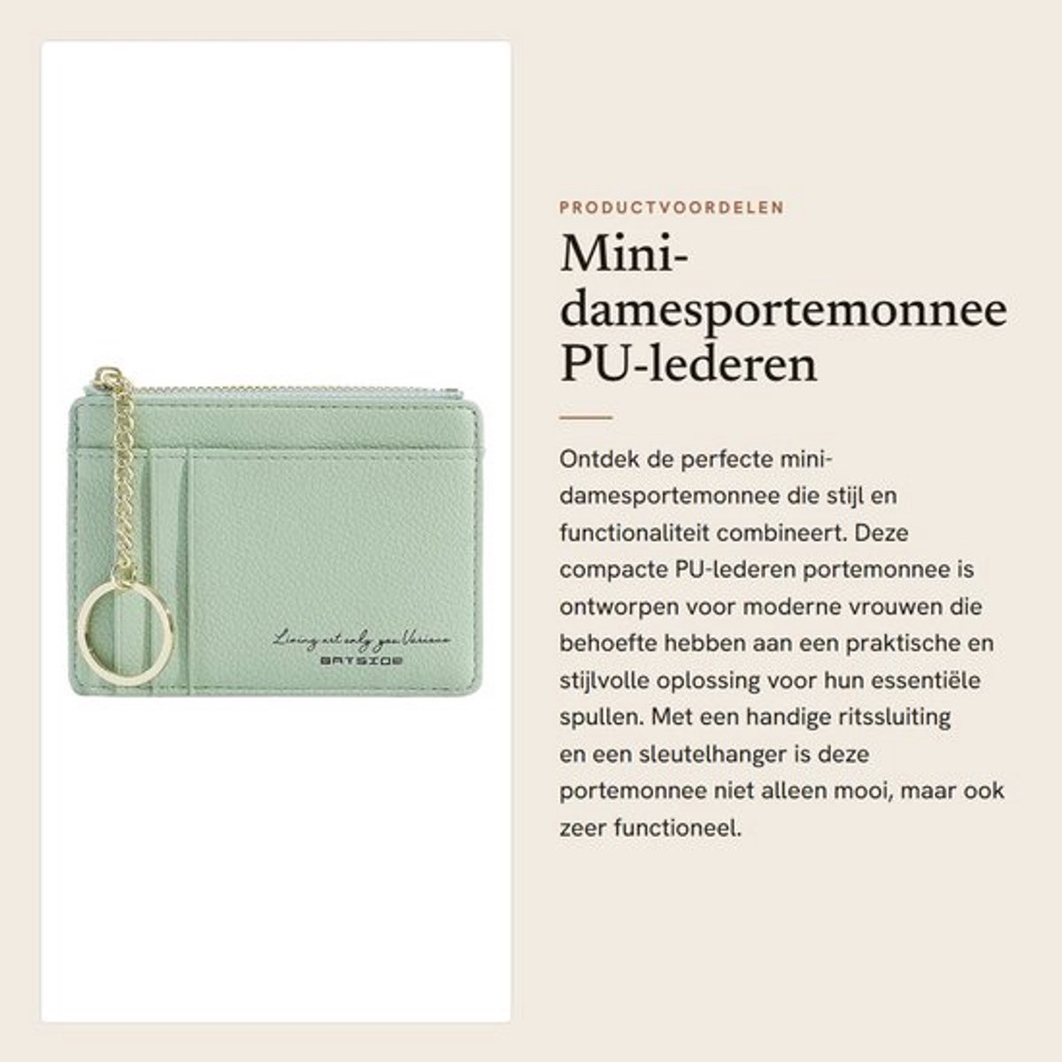 Vt products - Mini-damesportemonnee - PU-lederen portemonnee
