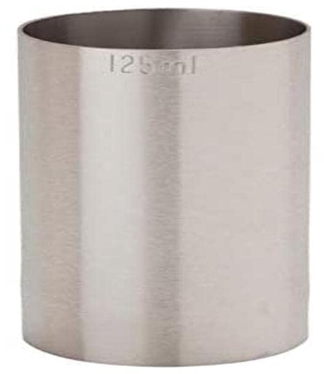 RVS wijnschenkmaat 125 ml, zilver, 125 ml wijnmaat, CE-gestempeld voor conformiteit met industrienormen, barbenodigdheden, Thimble Measure, D961