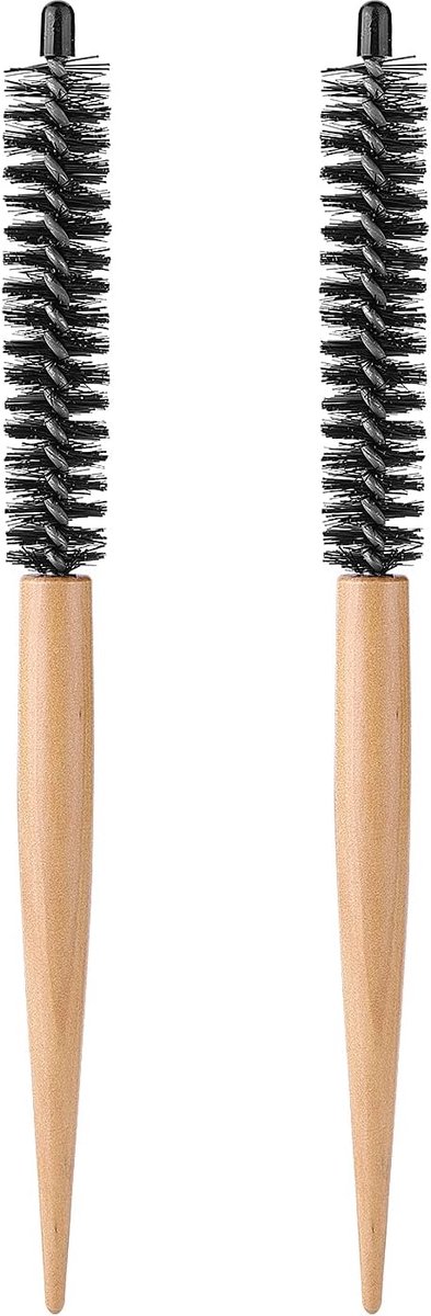 2 Stuks Mini Ronde Haarborstel Kleine Ronde Kam Salon Roller Kam Haarstyling Accessoires voor Dun Haar, Kort Haar, Fringe, Baard, Liften, Krullen