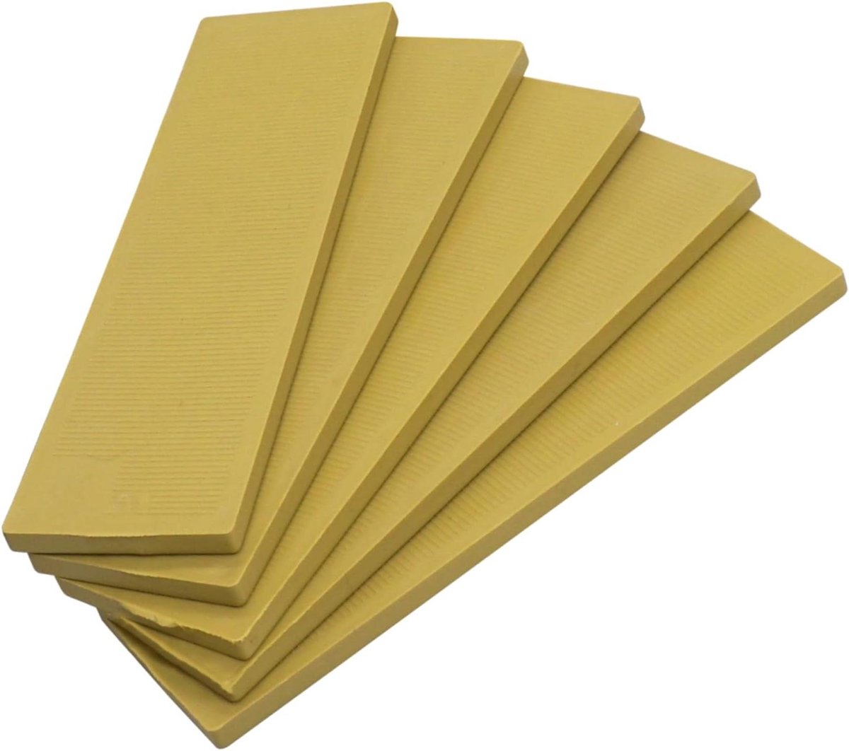Kunststof Platte Shims - Vulplaten Kozijnen - Nivelleren Montage - Stapelbaar Ontwerp - 40x100mm 50 Stuks - Geel