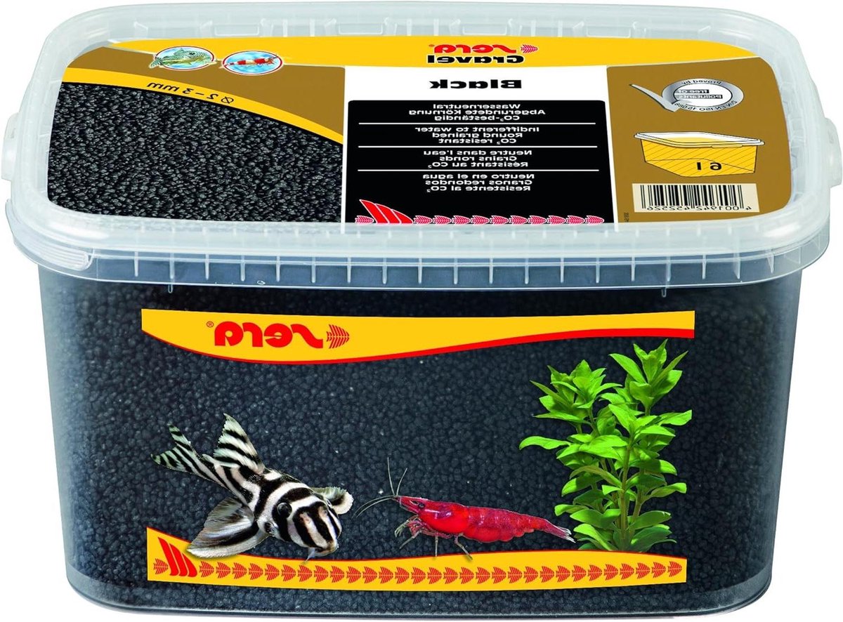 Aquarium Grind - Bodembedekking Aquarium - Aquarium Inrichten - CO2 Bestendig - 6 Liter Emmer - Zwart