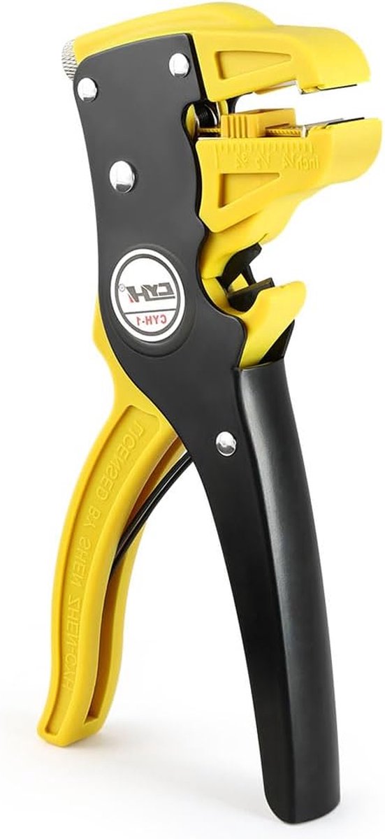 Automatische draadstripper - Kabelstripgereedschap - Elektrische installatie - Verstelbare kaakdruk - 14-24 AWG - Geel