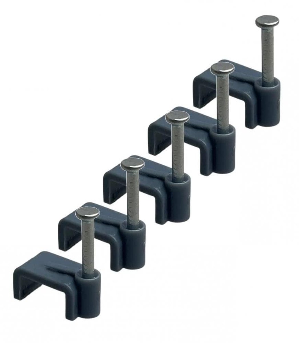 Kabelclips met spijker - Kabelbeheer - Kabels organiseren - Sterke PE plastic - 50 stuks 18mm - Grijs