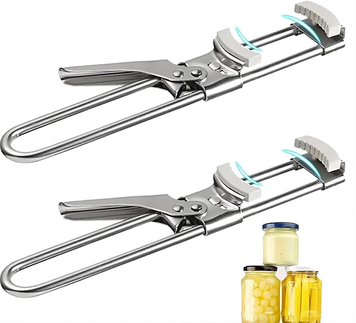 Flesopener, Verlengd Handvat Verstelbare Multifunctionele Rvs Blikopener Kan Deksel Gripper, Handleiding Blikopener Keuken Accessoires