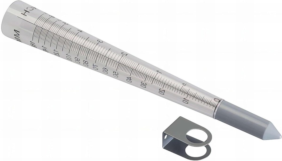 Regenmeter - Watermeter tuin - Tuinwatergift meten - Inclusief wandmontage - 160 mm - Transparant