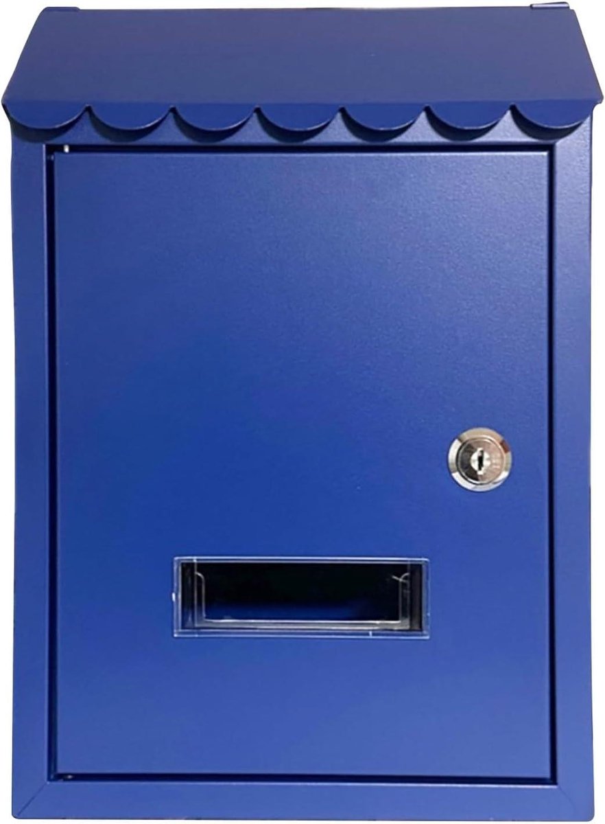 Muurbrievenbus - Brievenbus buiten - Post ontvangen - Weerbestendig ontwerp - Grote capaciteit - Blauw