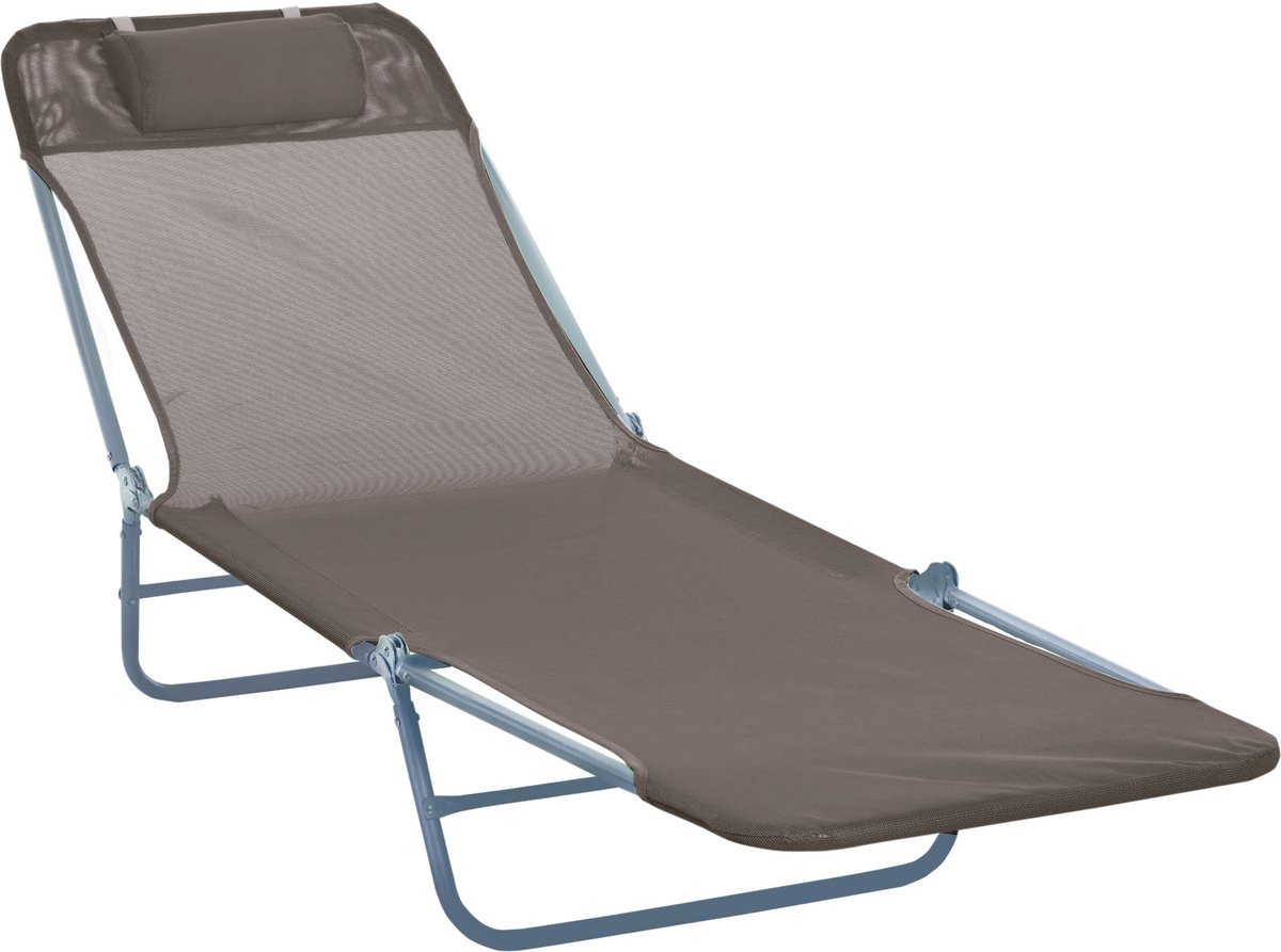 Ligbed - Tuin - Zonnebed - Ligstoel - Loungebed - Weerbestendig - Verstelbaar - Buiten - Opklapbaar - Bruin