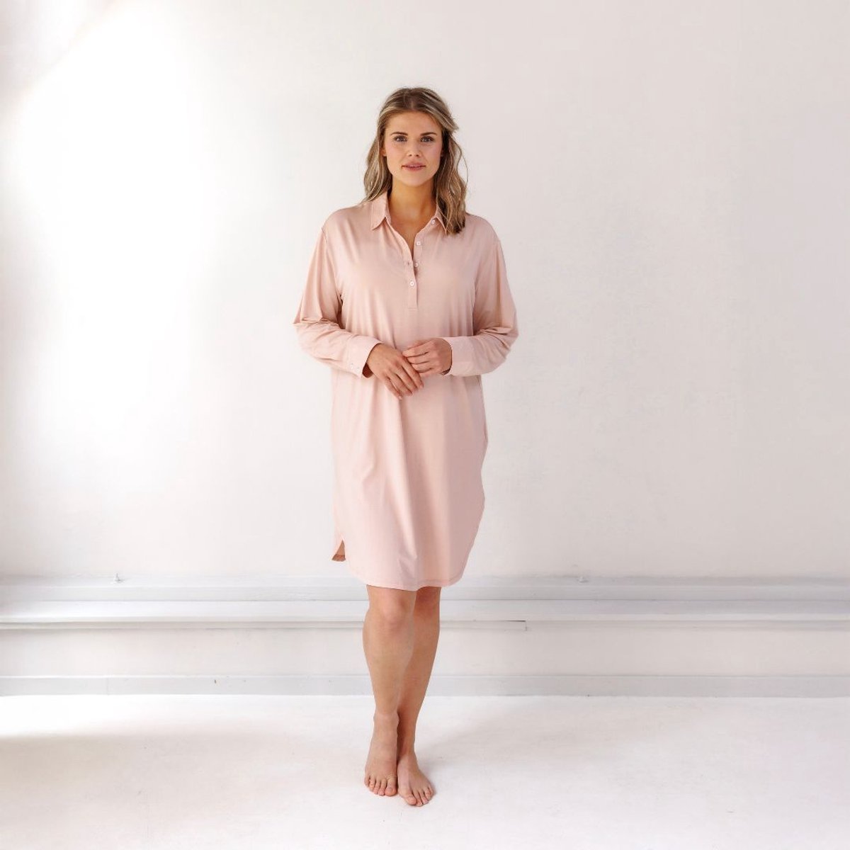 Coco & Cici - TENCEL Nachthemd Dames Powder Peach - XL / XXL