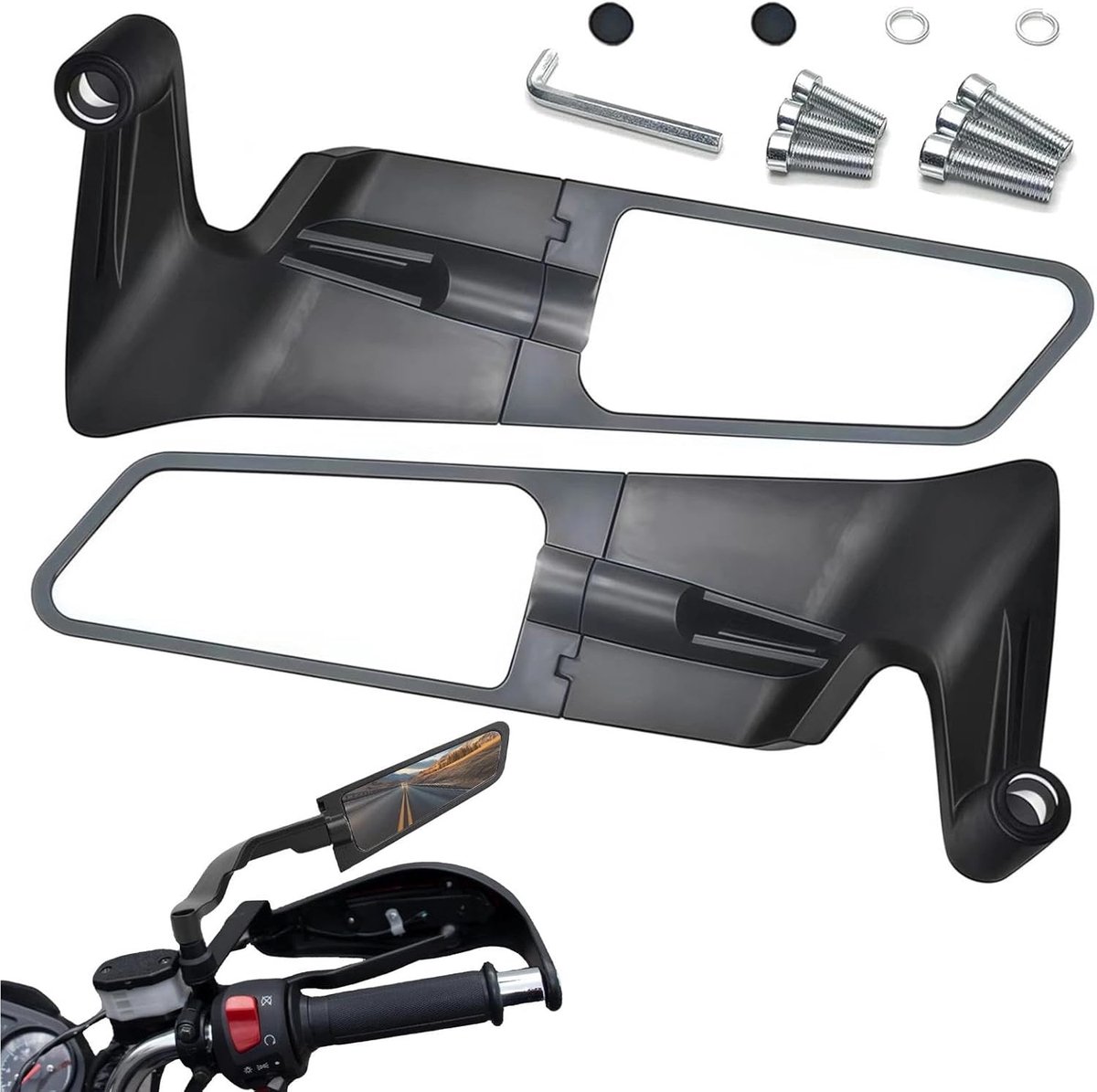 Verstelbare Motorr spiegel voor Fiets, Scooter en ATV - Verkeersspiegel, Achteruitkijkspiegel, Accessoires voor Motoren en Cruisers