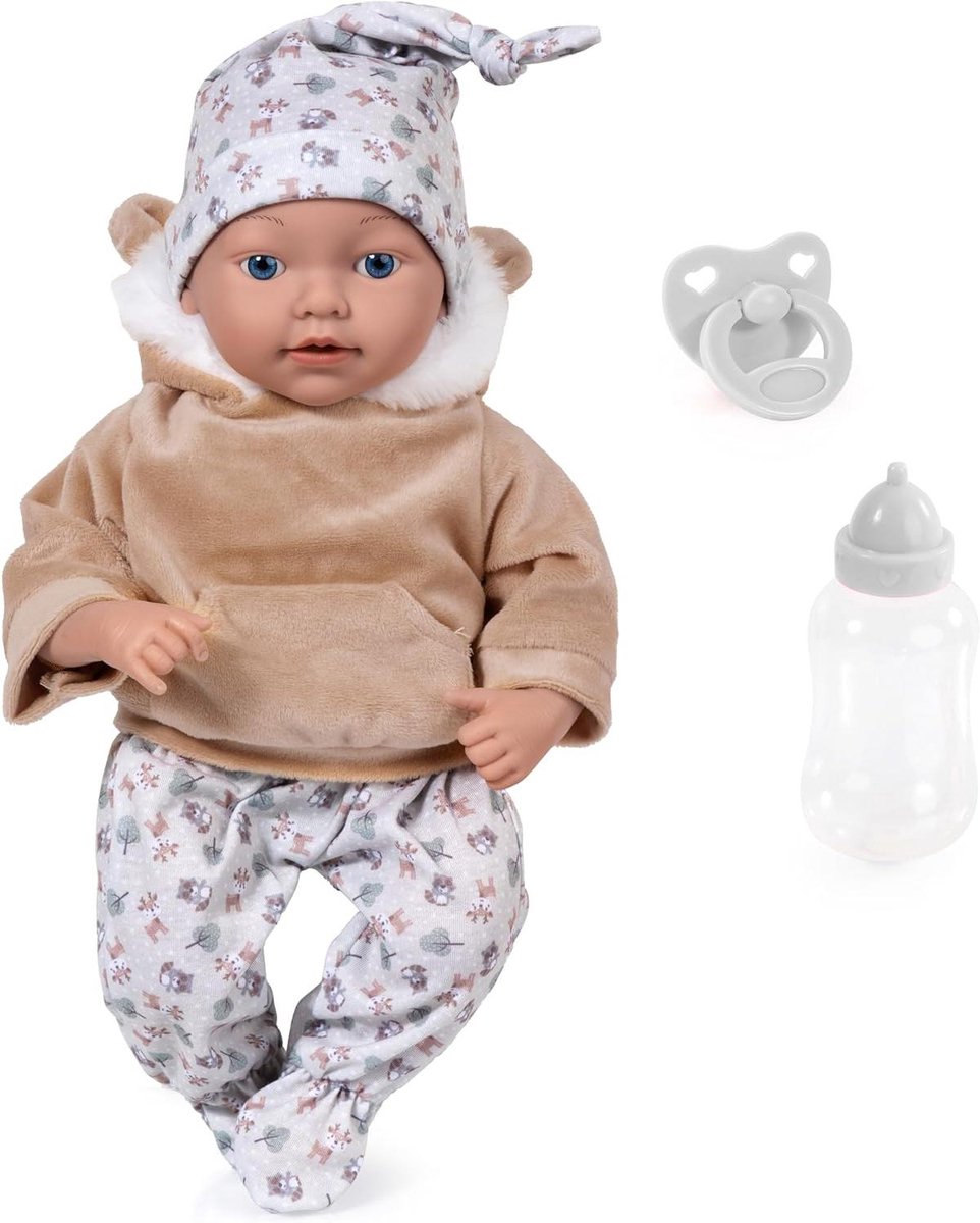Babypop - Reborn pop - Rollenspel - Levensechte details - 38 cm - Grijs