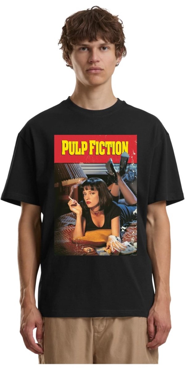 Merchcode Pulp Fiction - Clean Oversize Heren Tshirt - M - Zwart