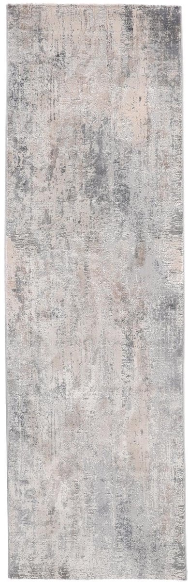 Vloerkleed, Vintage, 80 x 250 cm, Rechthoekig, Middelpolig, Woonkamer, Eetkamer, Slaapkamer, Keuken, Hal, Alleen chemisch reinigen, oeko_tex_100, Licht Grijs