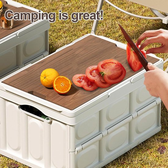 Opvouwbare Opbergbox 30L met Deksel - Kunststof Opbergdoos met Handvat - Camping, Auto & Thuis - 43,5 x 30 x 24 cm — afbeelding 3