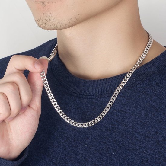 Cubaanse halsketting, dun, breed, 3 mm, 4 mm, 5 mm, 925 sterling zilver, Cubaanse ketting, fijne schakels, rok, punk, hiphop, Miami, cadeau, sieraden, feest, verjaardag, voor heren en dames — afbeelding 3