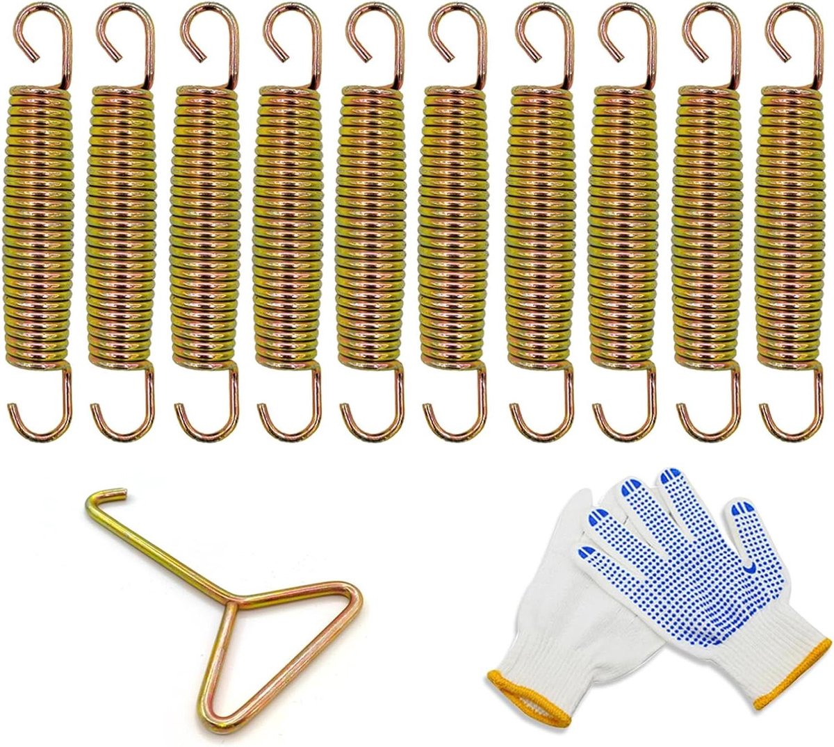 Set van 10 Extra Sterke Veren voor Trampoline 14/16.5/18 cm - Universele Vervanging met Gereedschap