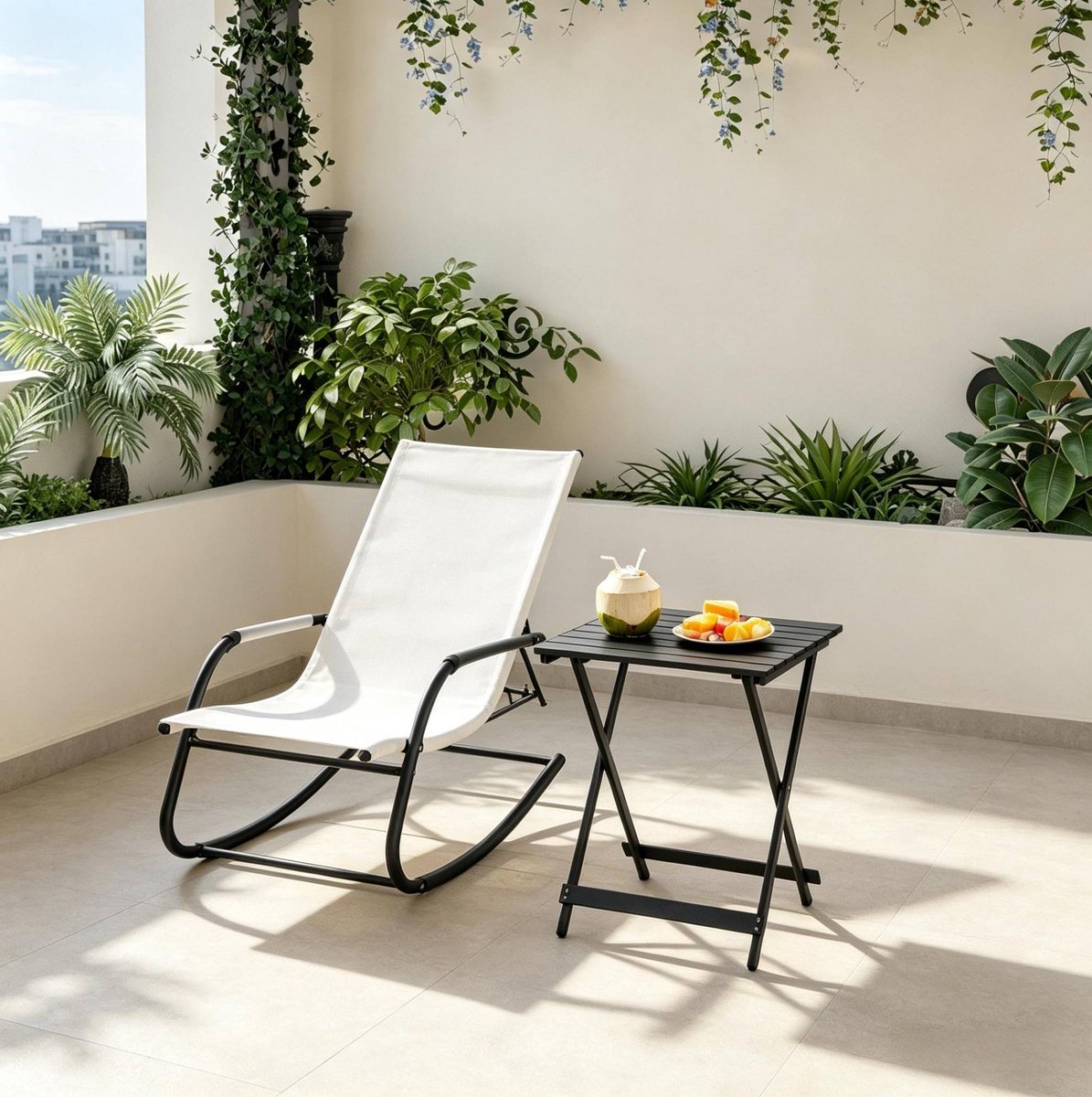 MIVRAY Picknicktafel - Opvouwbare Aluminium Campingtafel Met Antislip Voeten - Licht En Draagbaar Voor Tuin En Strand - Zwart - 50,5x46,5x60 Cm