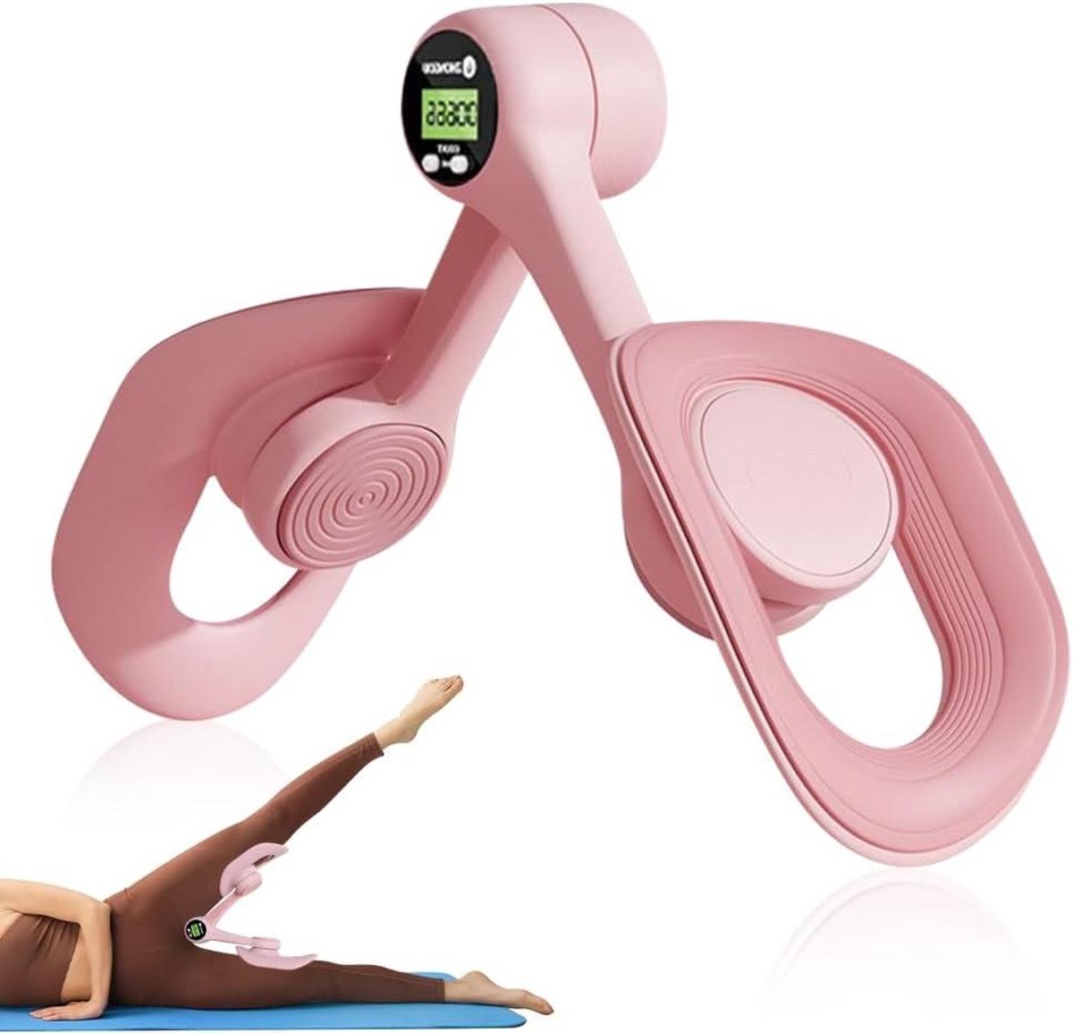 Dijbeentrainer Bekkenbodemtrainer - Heuptrainer Billentrainer - Lichaam Vormgeven - Digitaal Trainingsdisplay - Standaard Maat - Roze