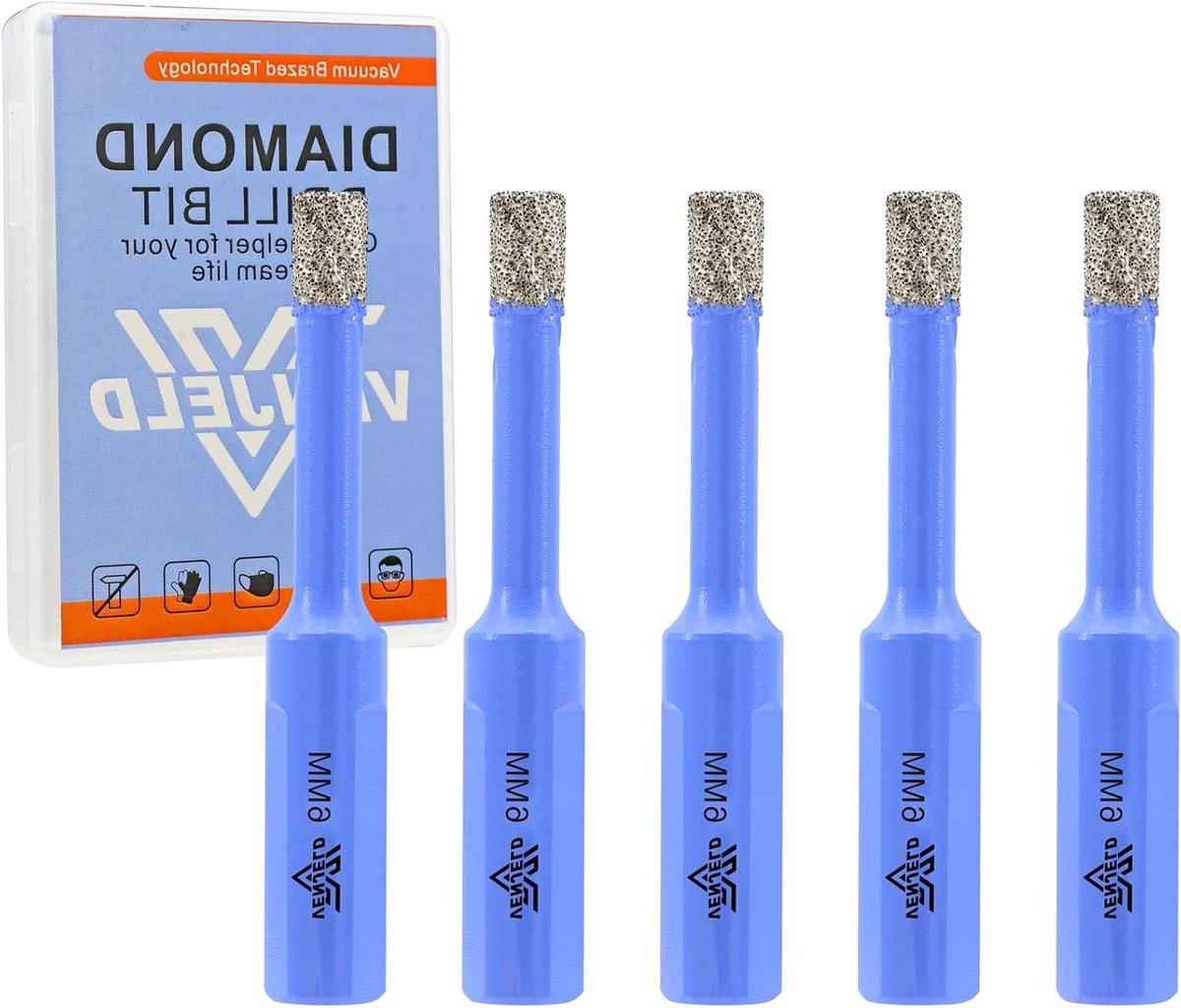 Diamant Boor Bit Set - Tegelboor Gatenzaag - Boren in Hard Materiaal - Vacuüm Gesoldeerde Technologie - 6mm 5 Stuks