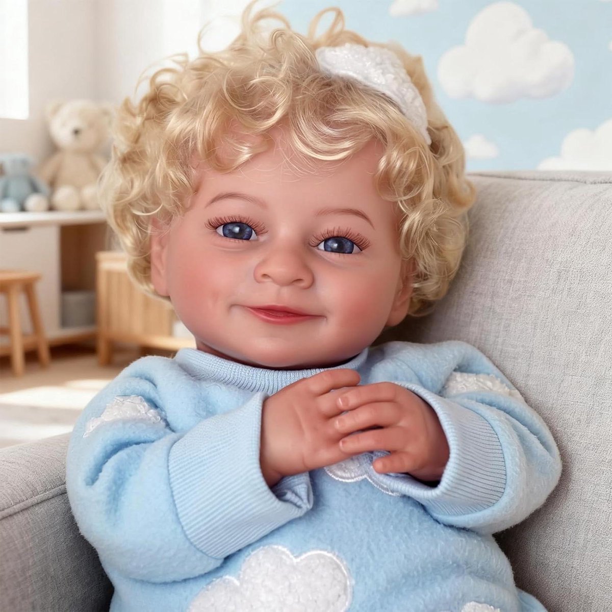 Reborn Babypop - Levensechte Poppen - Kinderspel - Gedetailleerde Huidstructuur - 50 cm - Blauw