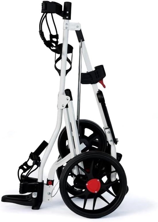 Golftrolley - Golfkar Push trolley - Golfen op de baan - Quickfold technologie - Eén maat - Wit — afbeelding 4