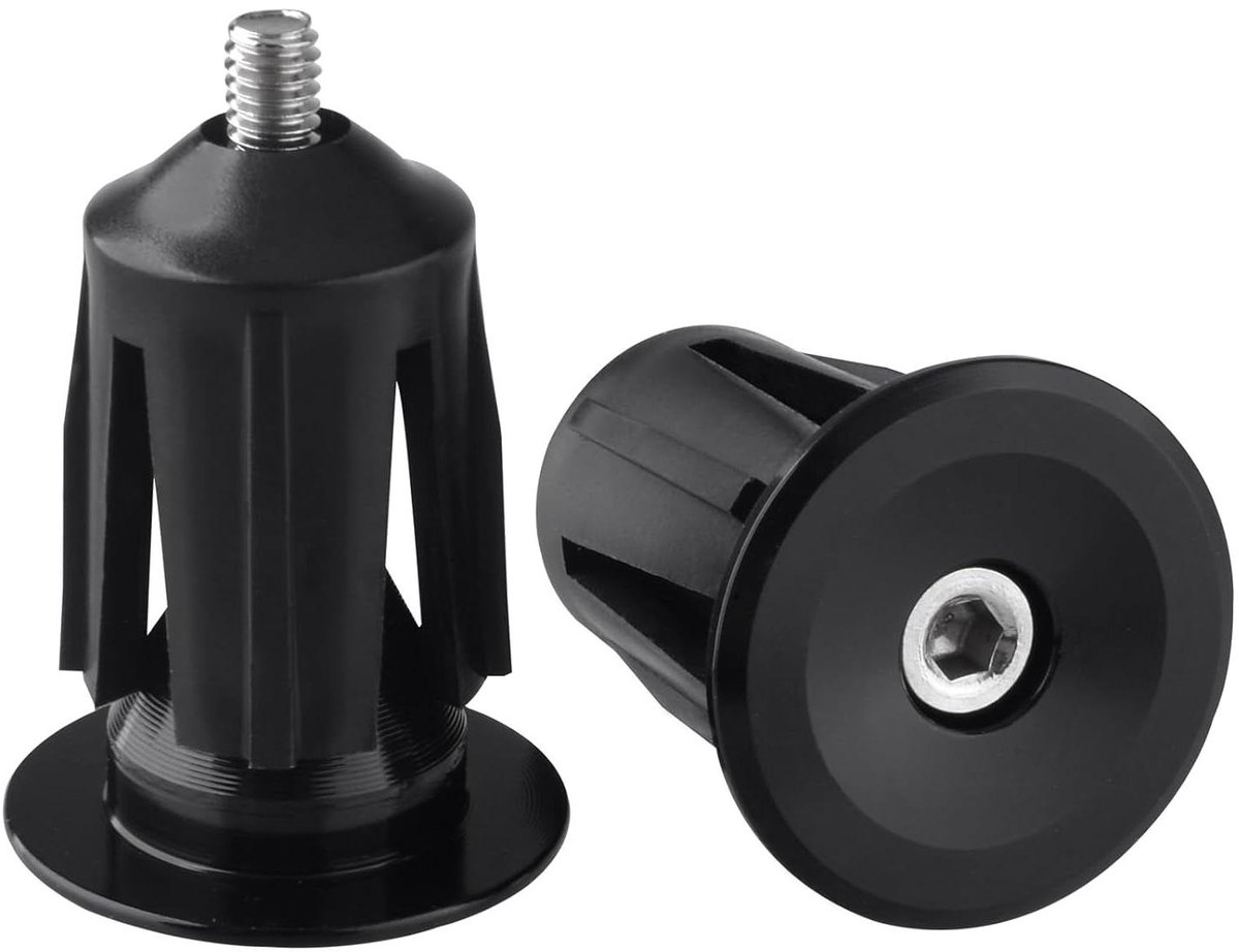 Stuureindkappen Fiets - Stuurdoppen Handvat - Bescherming Stuur - Aluminium Legering - 233 mm - Zwart
