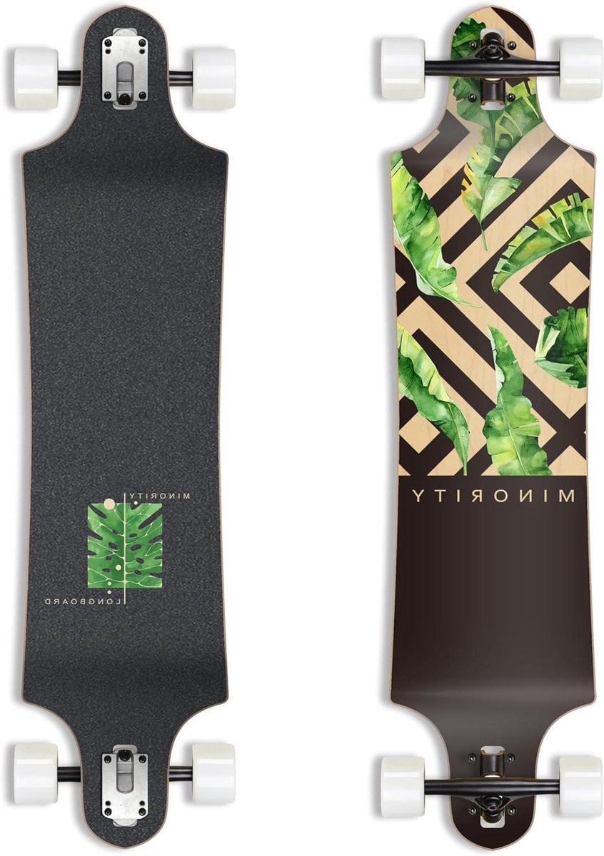 Longboard Skateboard Drop Deck Board Cruisen en Snelheid 8-Laags Esdoorn Constructie 40 inch Tropisch