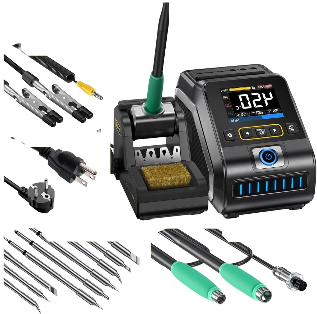 Soldeerstation - Soldeerbout Set - Elektronica Reparatie - 200W Snel Verwarmen - 100-240V - Zwart
