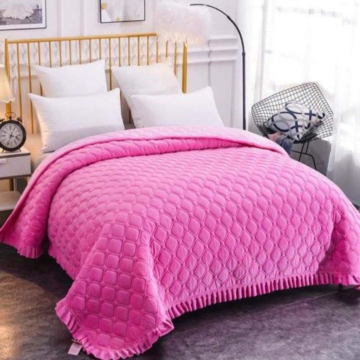 fleece werpdekens Reisformaat - Superzachte donzige warme stevige bedspreien voor bank Microfiber deken -rode bonen pasta_150 * 200 cm