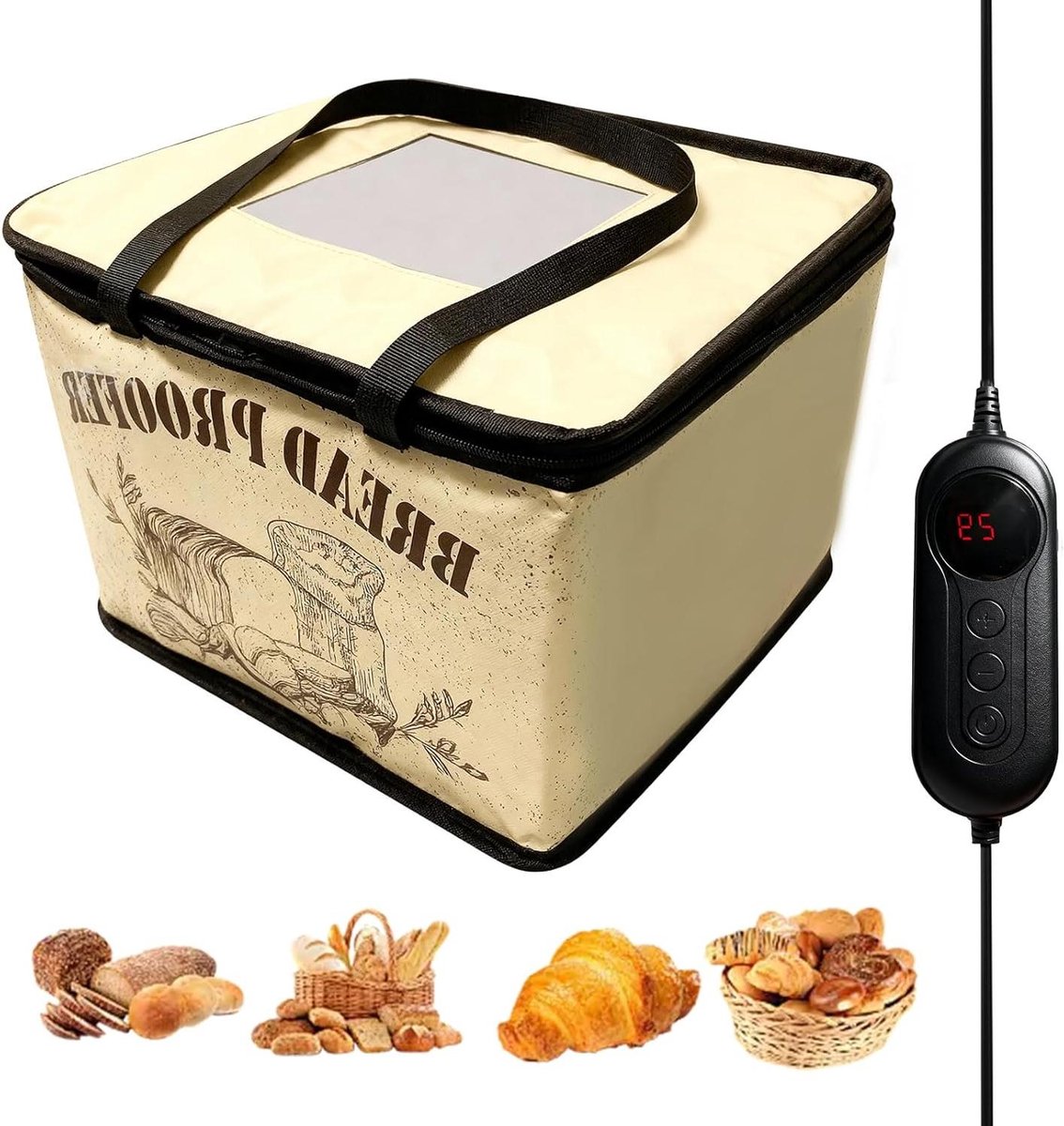 Brood Fermentatie Box - Rijstkast Deeg - Brood Bakken - Nauwkeurige Temperatuurregeling - 40 x 31 x 25 cm - Wit